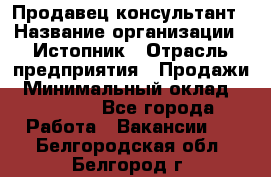 Продавец-консультант › Название организации ­ Истопник › Отрасль предприятия ­ Продажи › Минимальный оклад ­ 60 000 - Все города Работа » Вакансии   . Белгородская обл.,Белгород г.